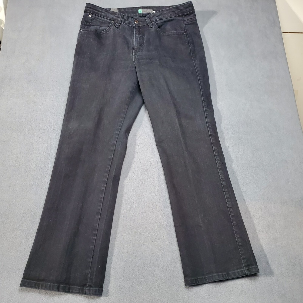 Aura Women Wrangler Jeans 10P Black Wide Leg Denim Cotton 32 X 29.5 Cowgirl